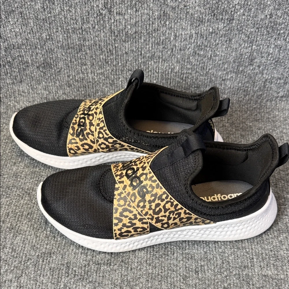 Adidas Puremotion Adapt Black and Leopard Slip-On Shoes Size 8.5 - Picture 3 of 13